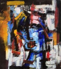 A. S. Rind, 12 x 14 Inch, Acrylic On Canvas, Abstract Painting, AC-ASR-785